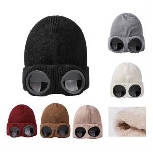 Unisex Goggle Knitted Beanie Hat 4