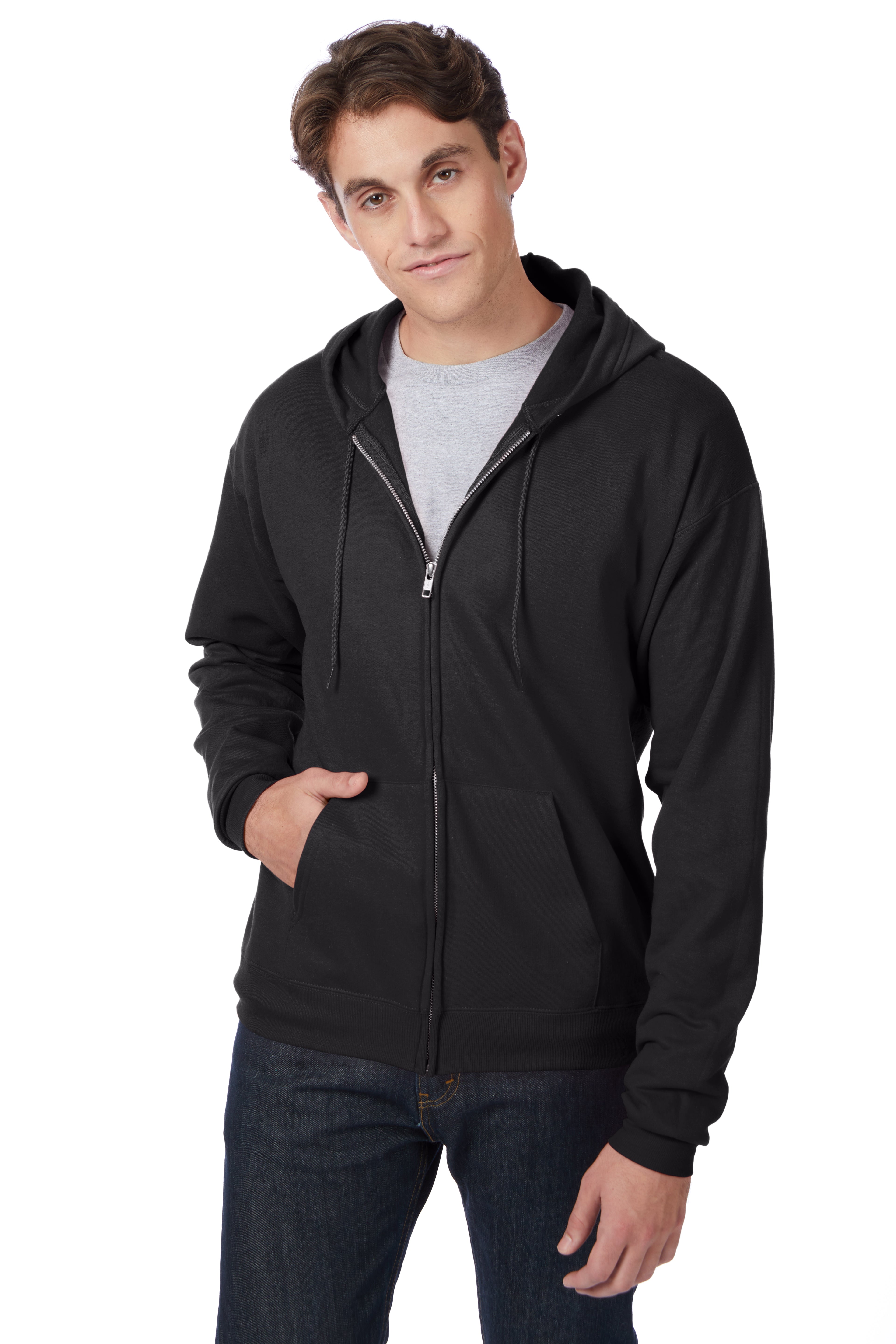 Hanes EcoSmart Full-Zip Fleece Hoodie, custom hoodie or sweatshirt with logo imprint 2