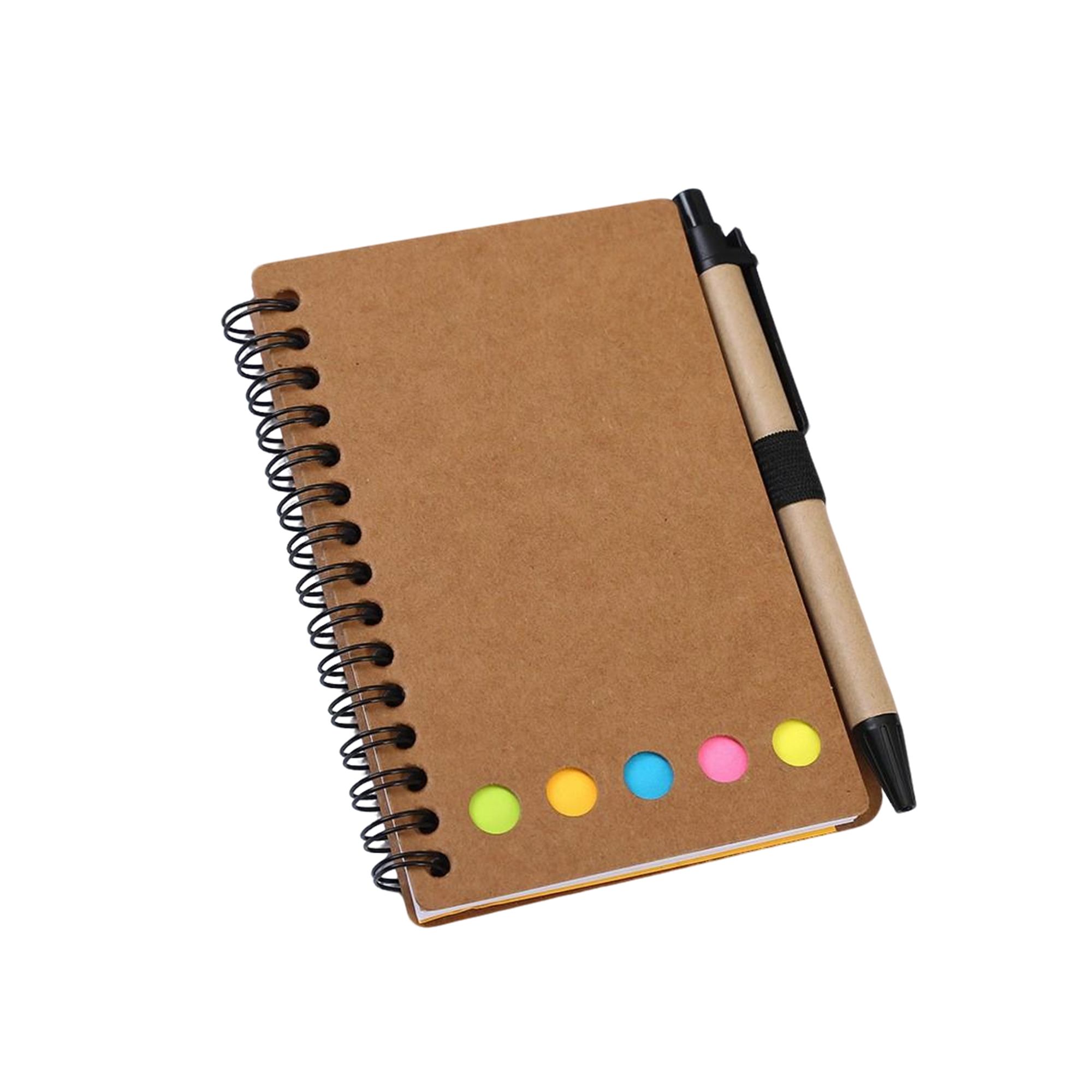 Kraft Paper Spiral Notebook With Pen Elastic Holder 2