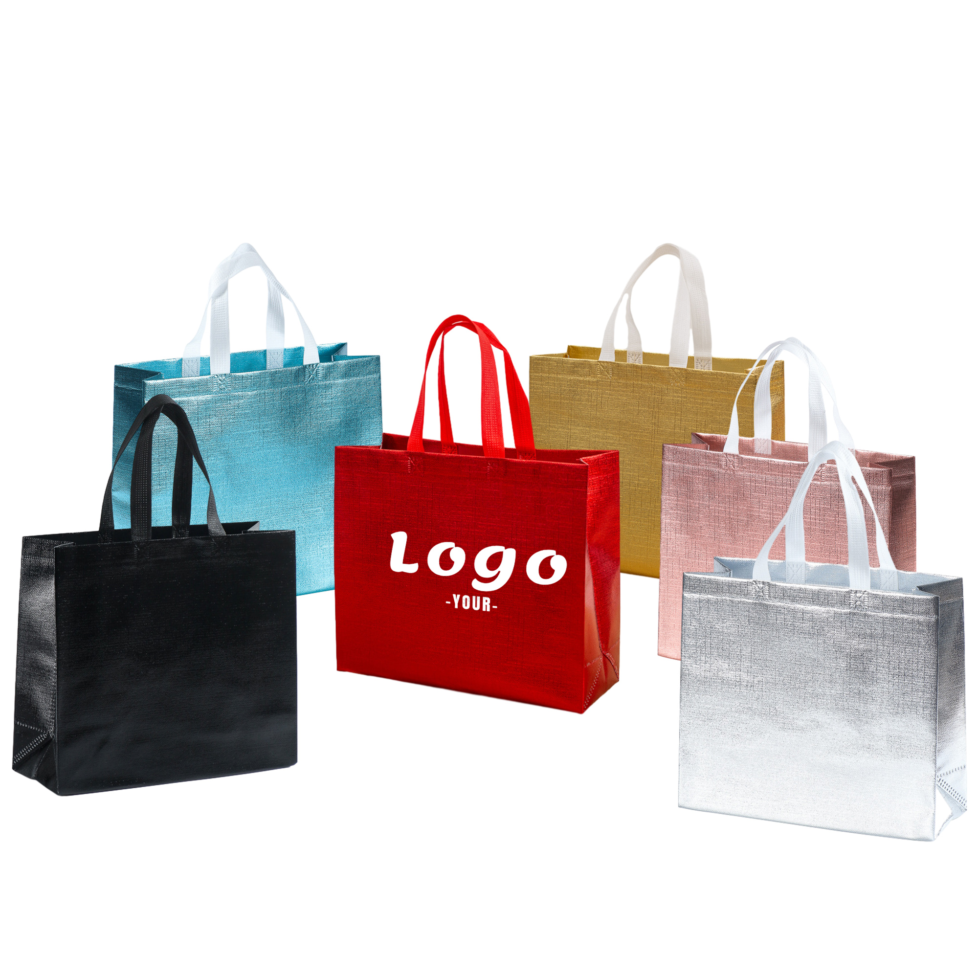 Reusable  Glossy Non-woven Laser Tote Bag 1