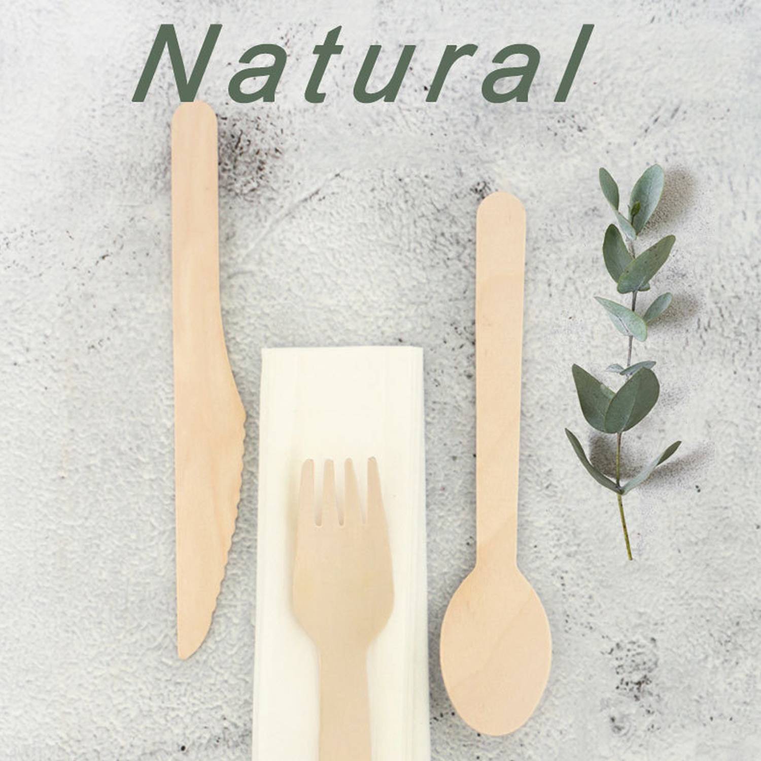 Disposable Wooden Cutlery Set 5