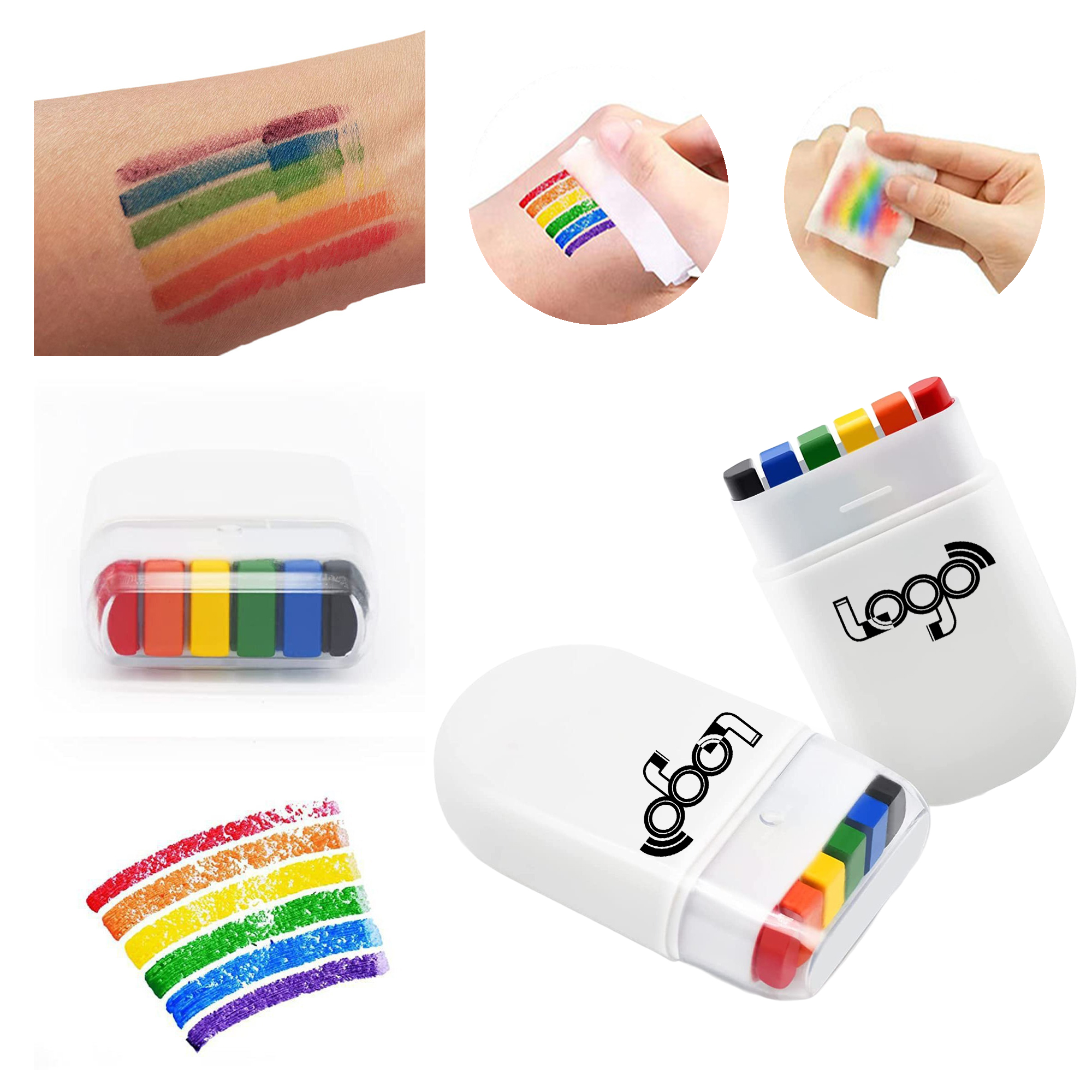 Compact 6-Color Face Paint Stick for Events 2
