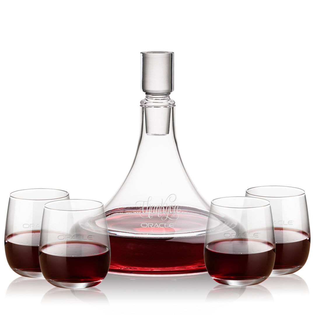 Ashby Decanter & Crestview Stemless Wine 6