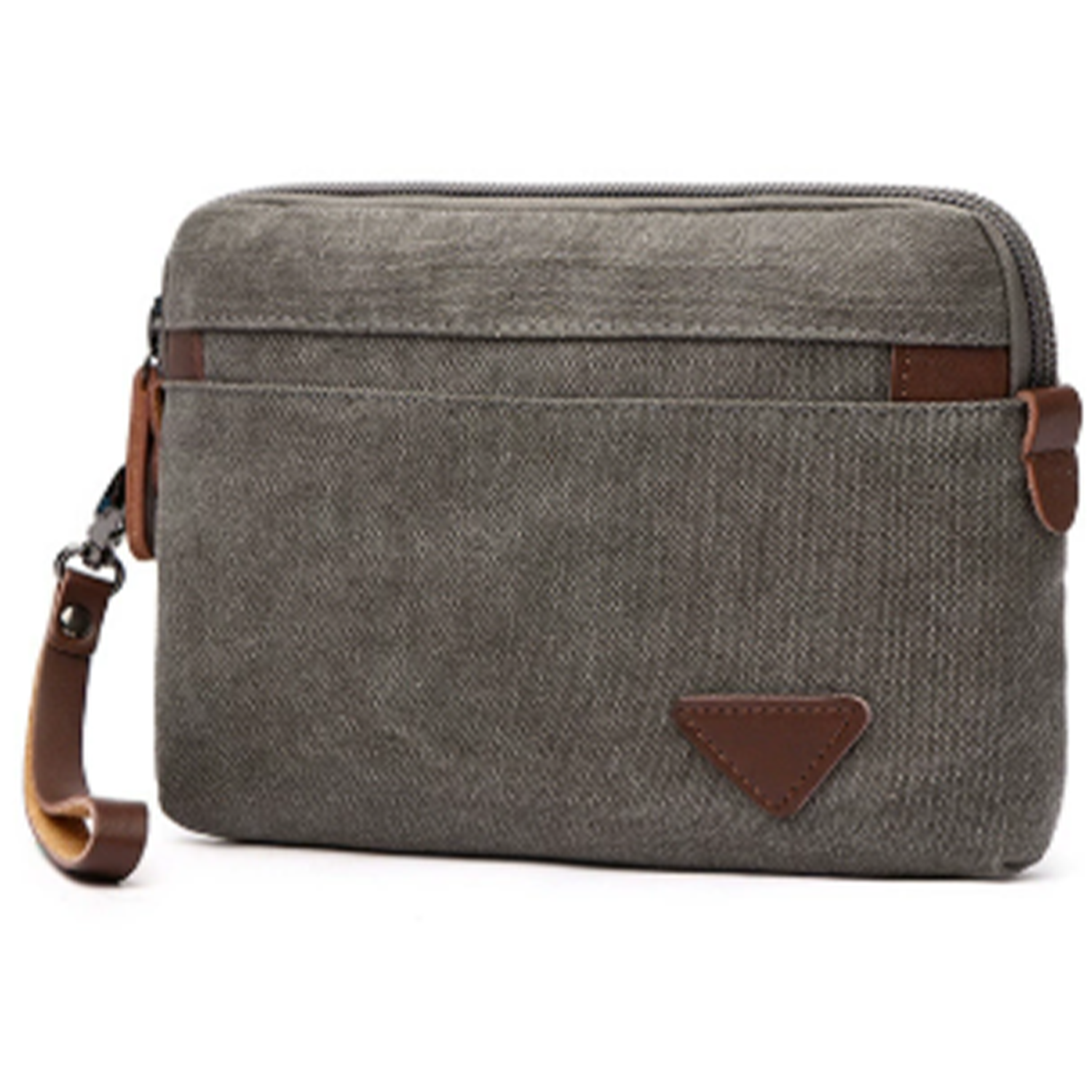 Men's Canvas Casual Zipper Wristlet Clutch Bag 2