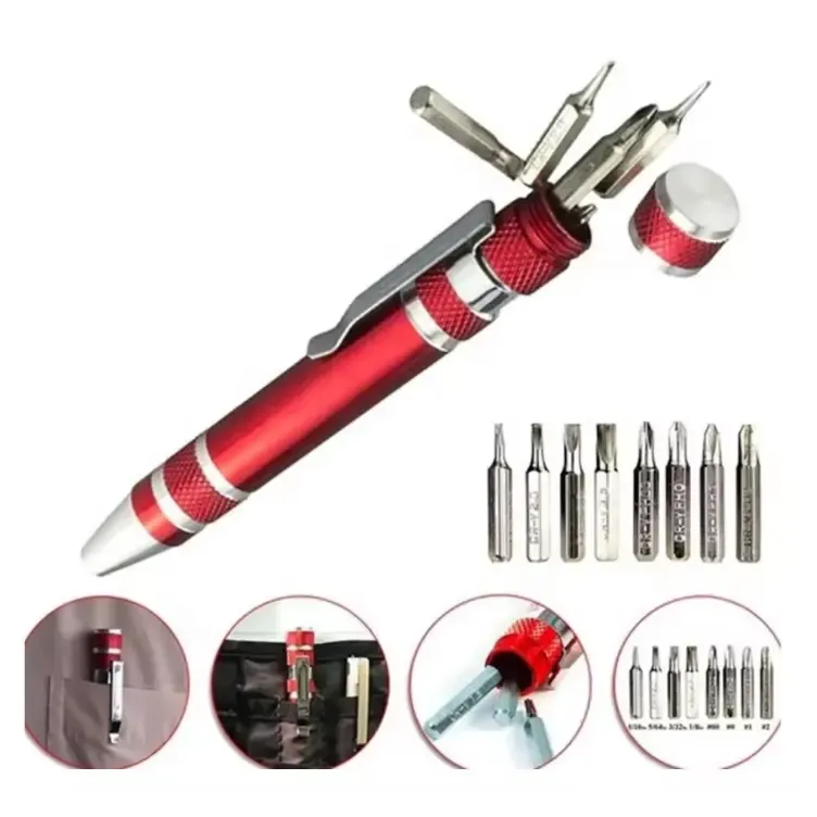 8 in 1 Aluminum Pen-Style Tool Kit 1