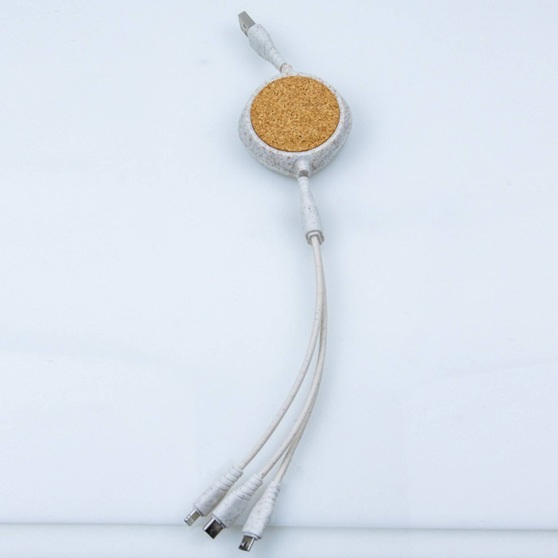 3 in 1 Wheat Straw Telescopic Data Cable 5