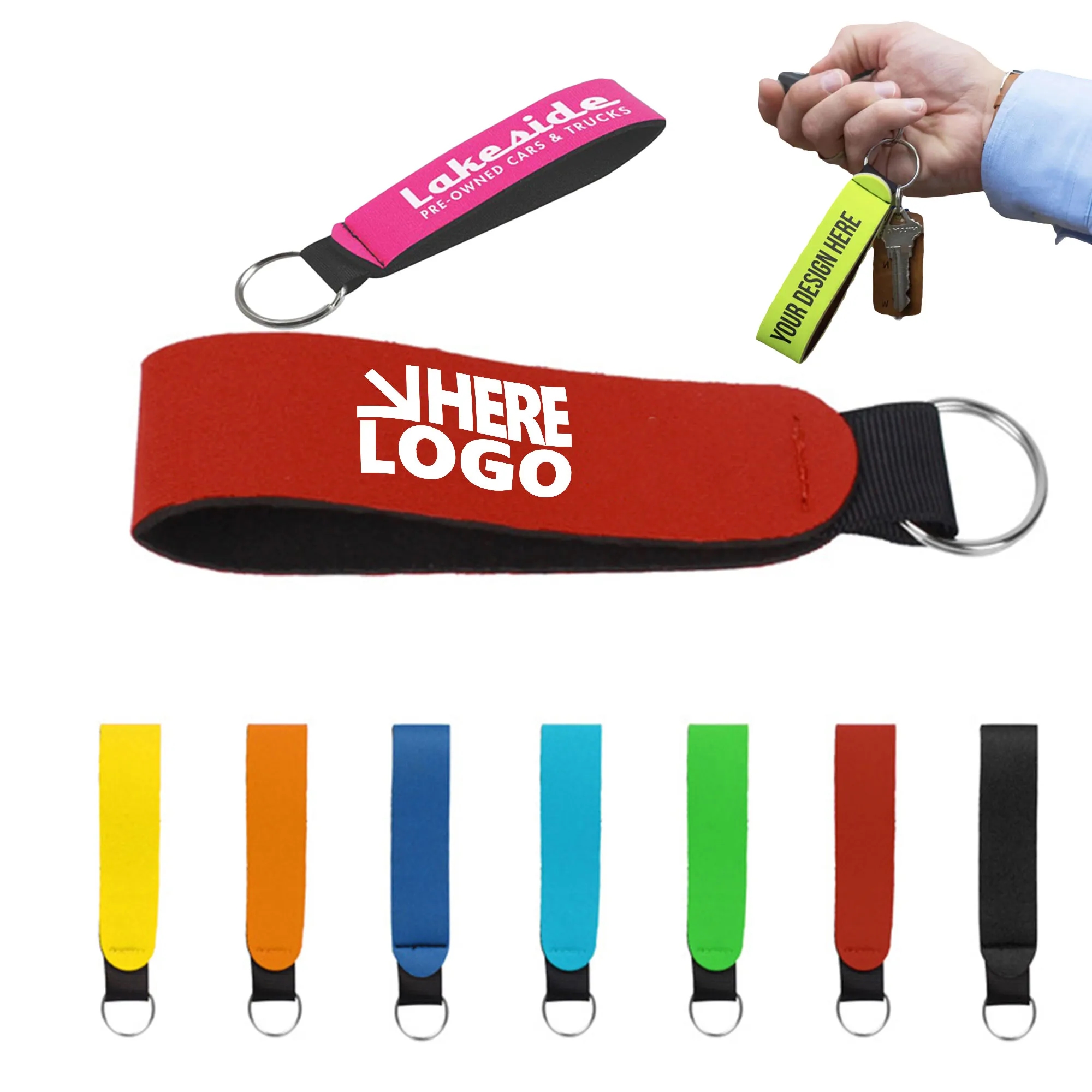 MOQ 20 Neoprene Strap Keychains Wristband 4