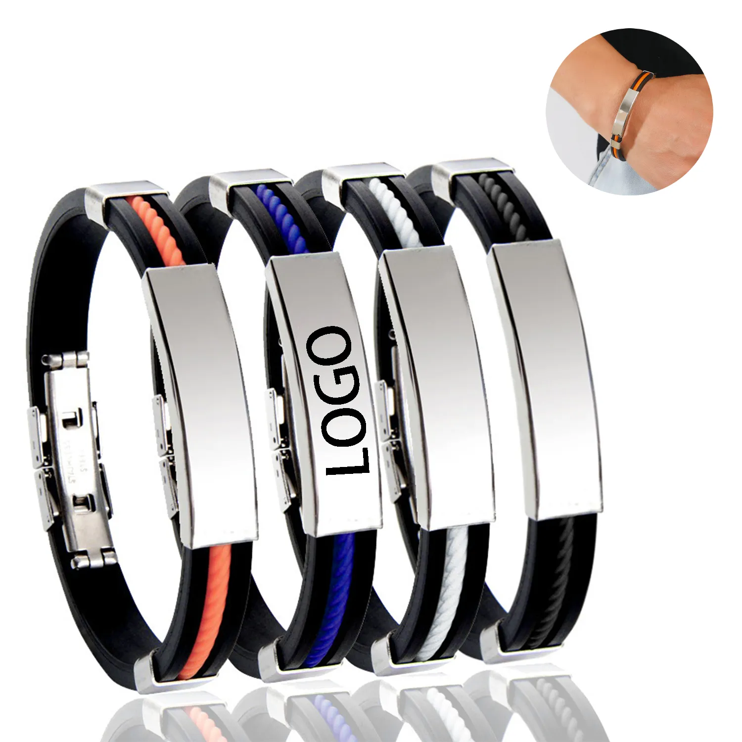 Titanium steel silicone bracelet 1