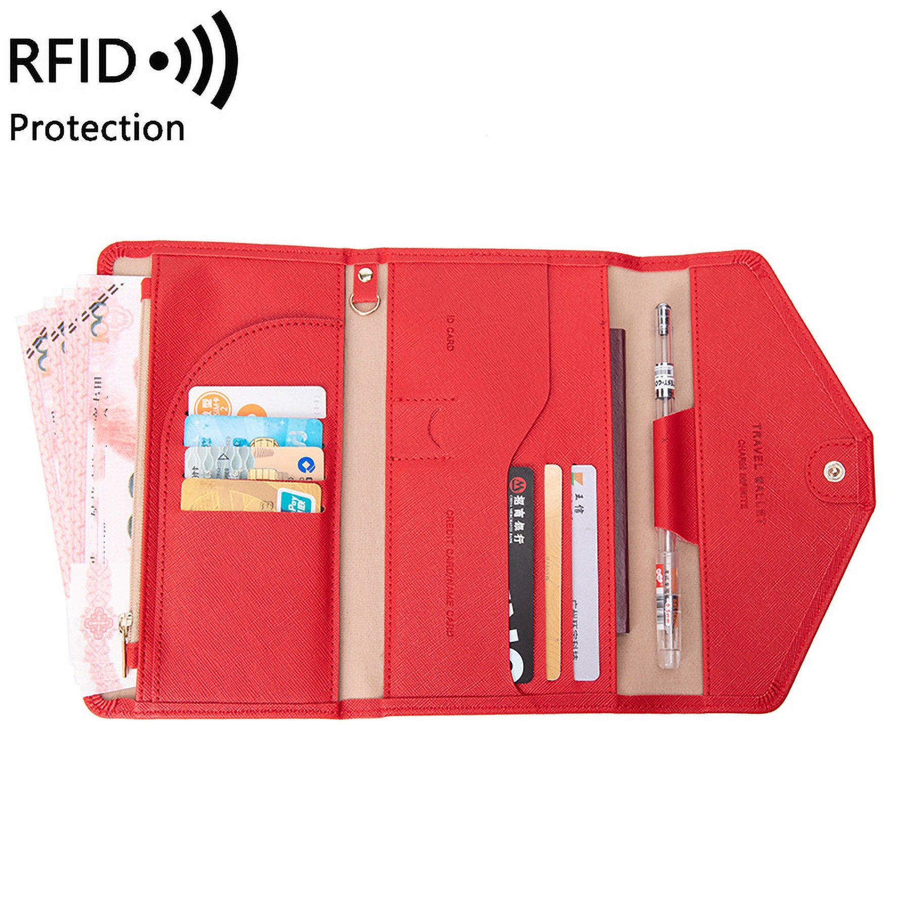 Mulit-Purpose Rfid Blocking Passport Holder Travel Wallet 7