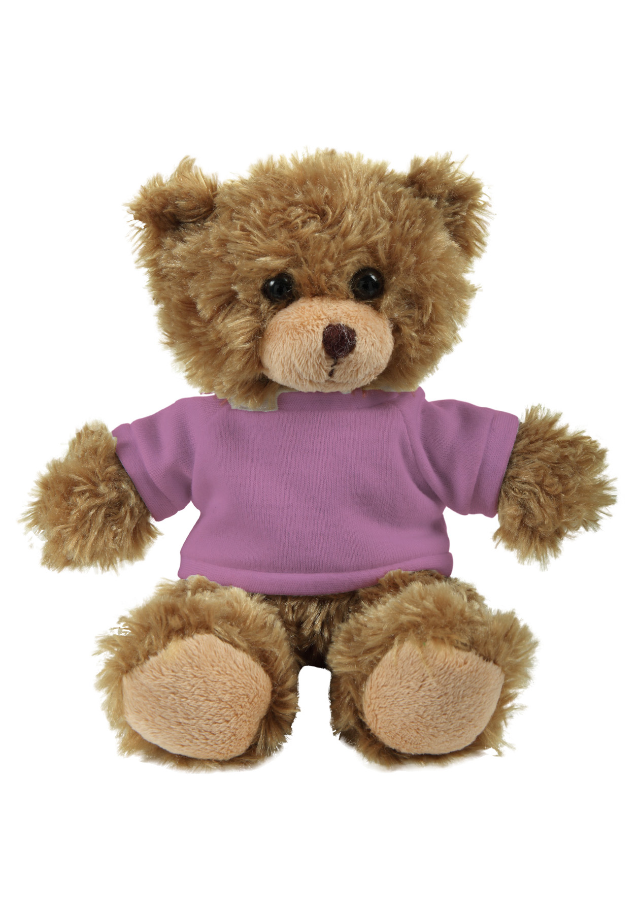soft plush Mocha Curly Sitting Bear  with t-shirt 5