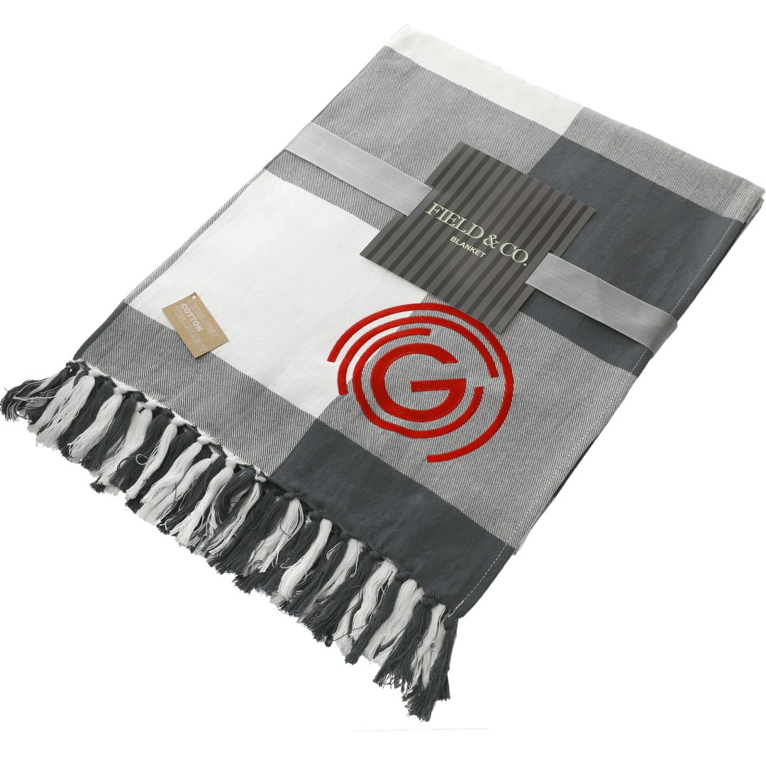 Field & Co. 100% Organic Cotton Check Throw Blanke 32