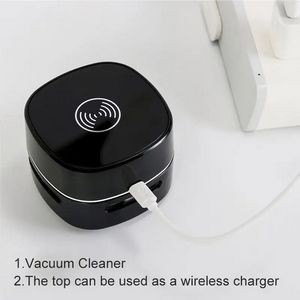 Mini Desktop Vacuum Desk Cleaner with Wireless Charger 3