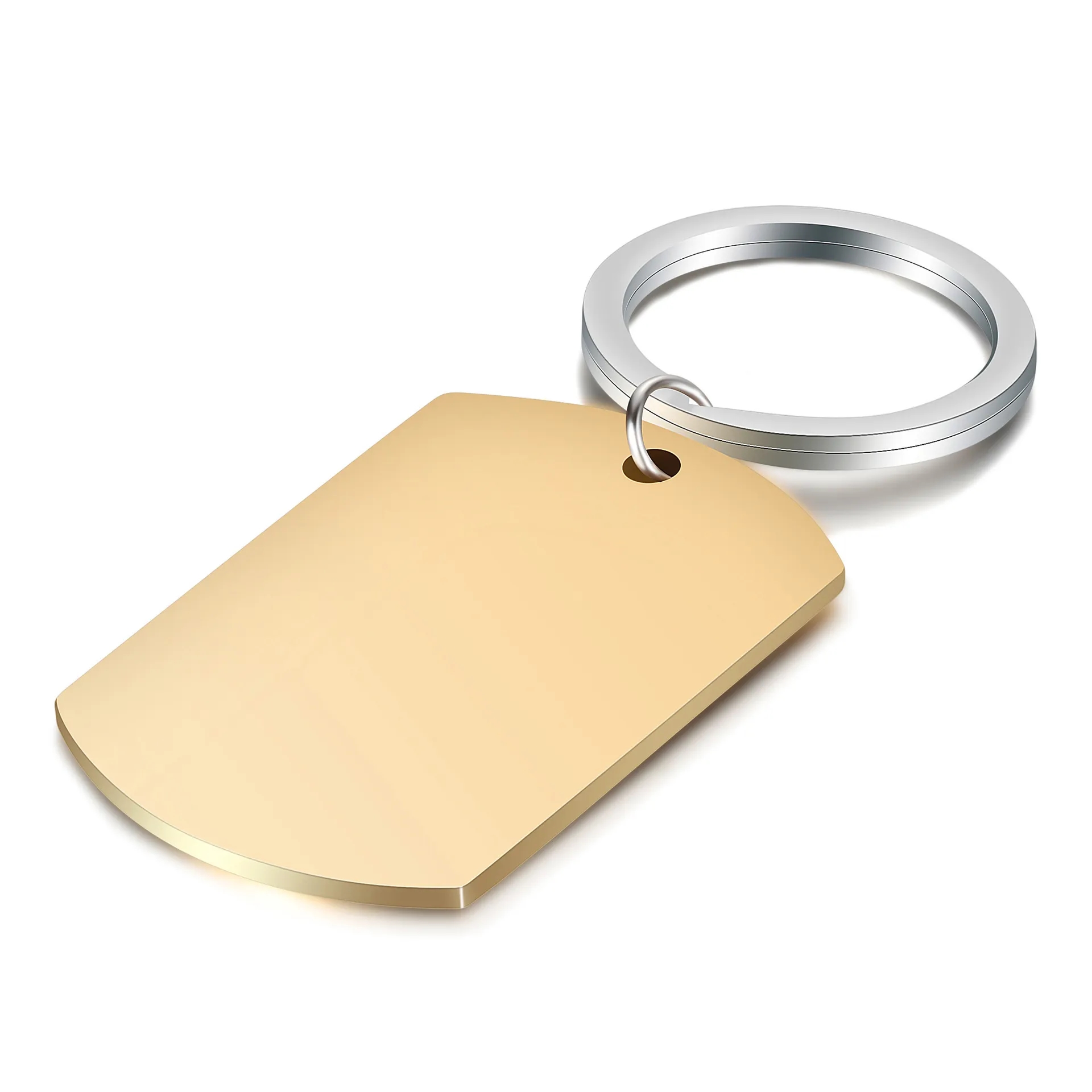 Metal Key Tag Round Brand Plate Keychain Stainless 5