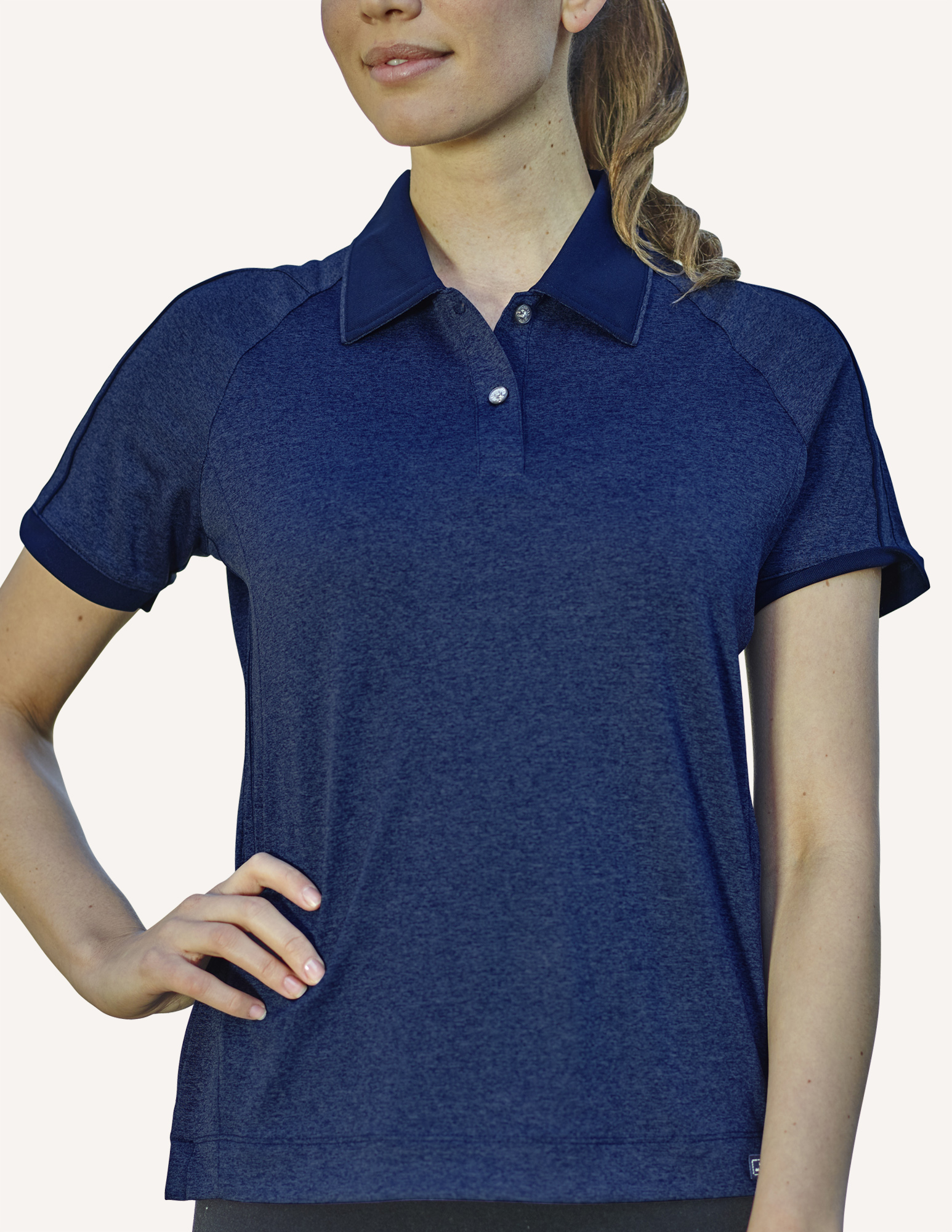 Ladies Heathaway Micro Double Dye Knit Polo Shirt 6