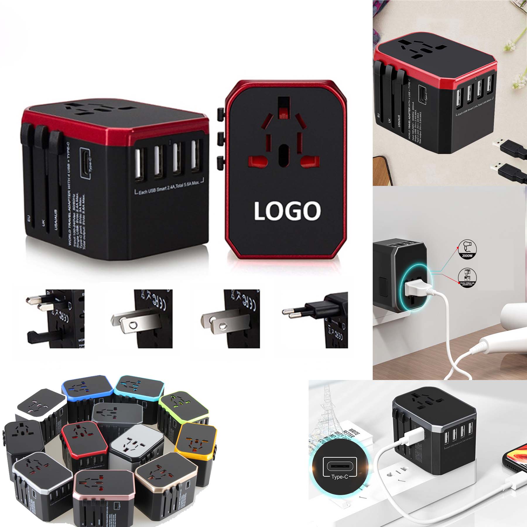 5 USB Ports Universal Plug Adapter 3
