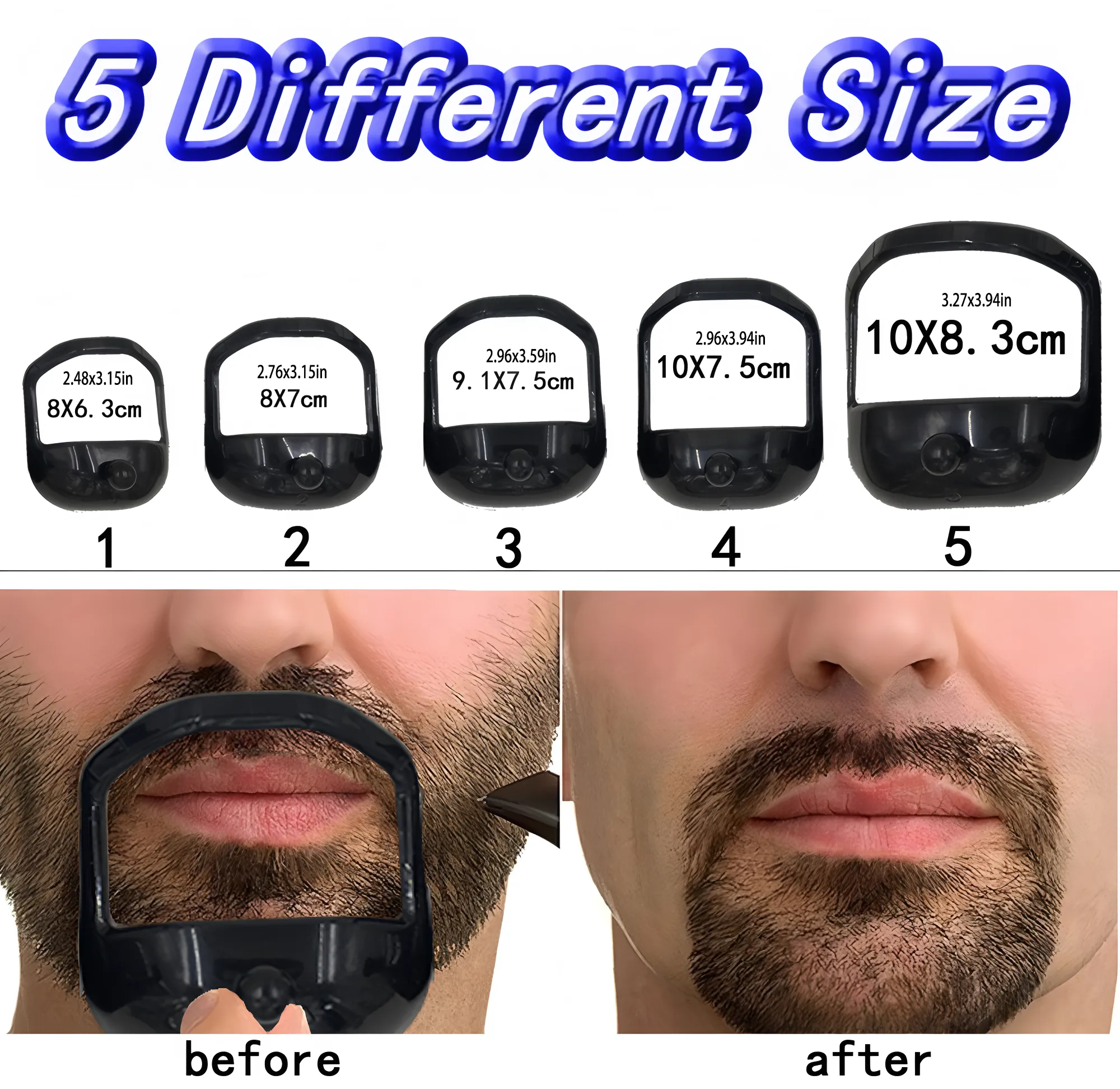 Professional Beard Shaping Kit 5pc Set for Men Wholesale Barber Grooming Tools 5
