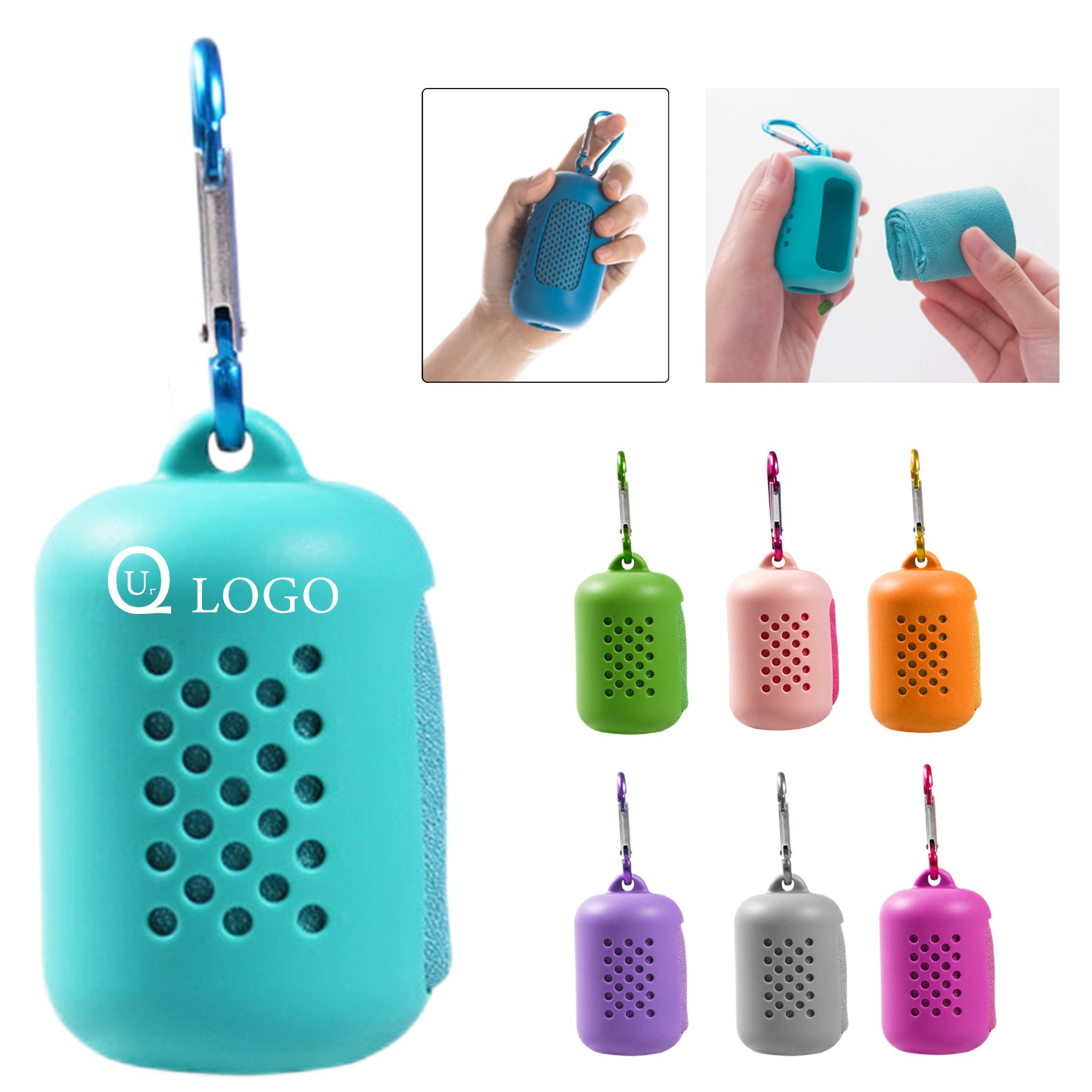 Silicone Case Summer Sports Cooling Towel