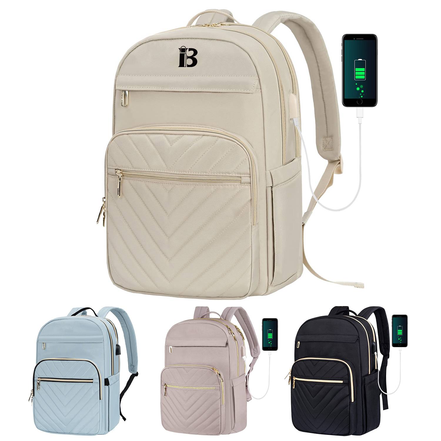 Oxford Waterproof Travel Backpack With Usb Charging Port 10