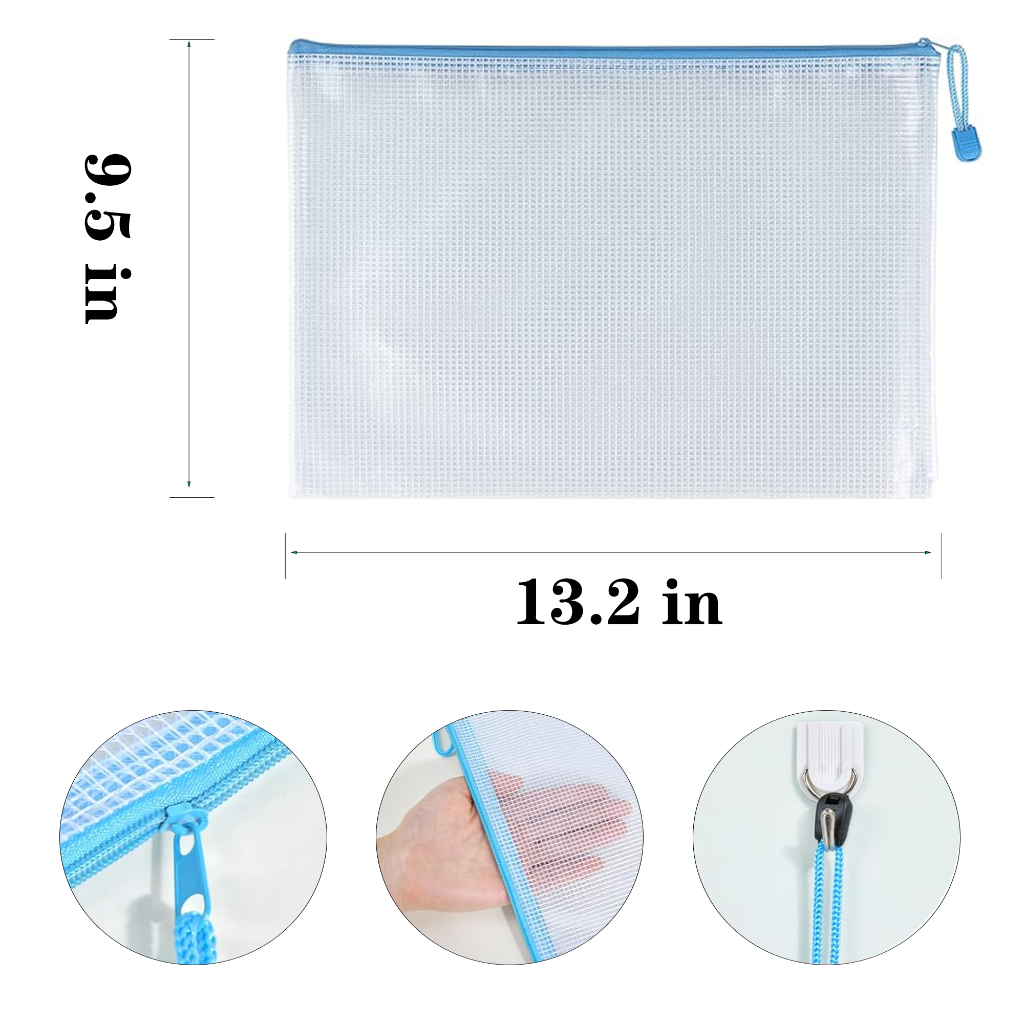 PVC Mesh Zippered Document Pouch 4