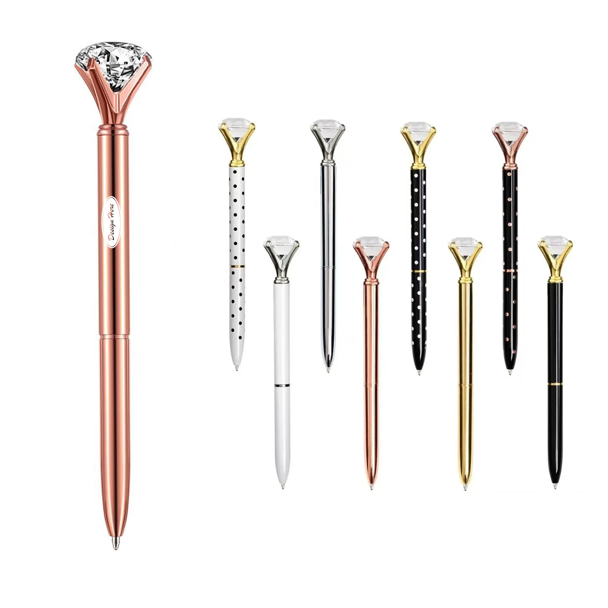 Elegant Diamond Crystal Metal Ballpoint Pen for Smooth Writing 2