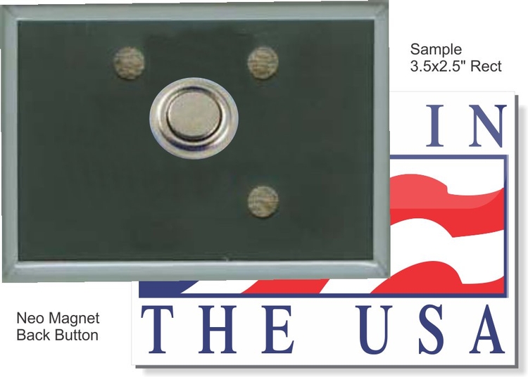 Neo Magnet 3 1/2 X 2 1/2 Inch Rect. Button 2