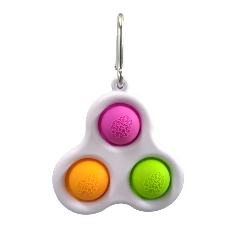 Triangle Shape Simple Dimple Fidget Toy w/ Keychain 5