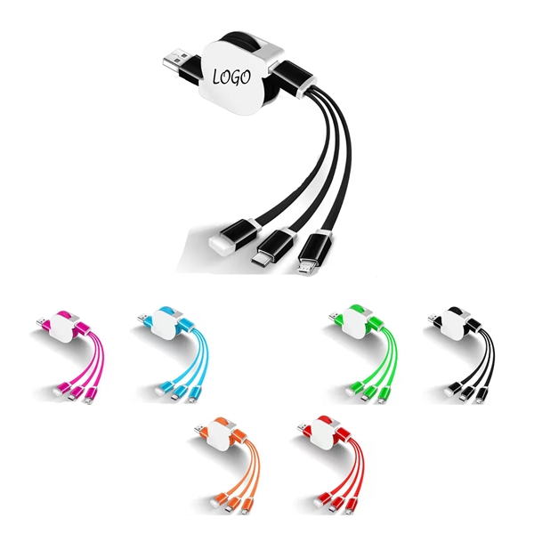 White Shell Rope 3 In 1 Data Cable 1