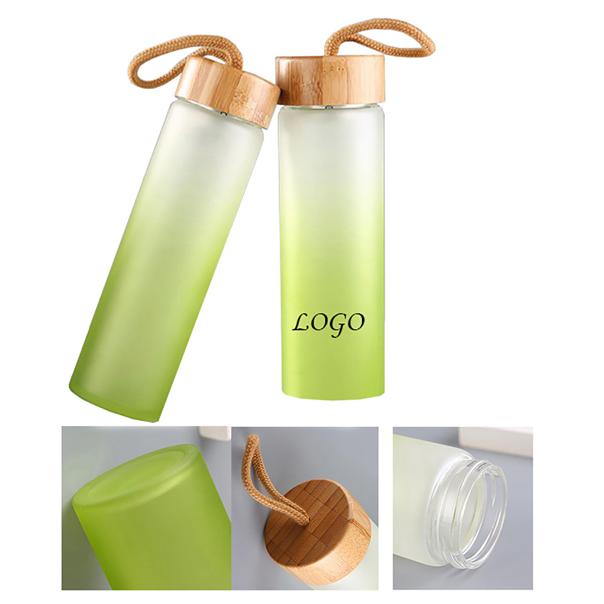16 OZ Frosted Glass Sport Bottle 2