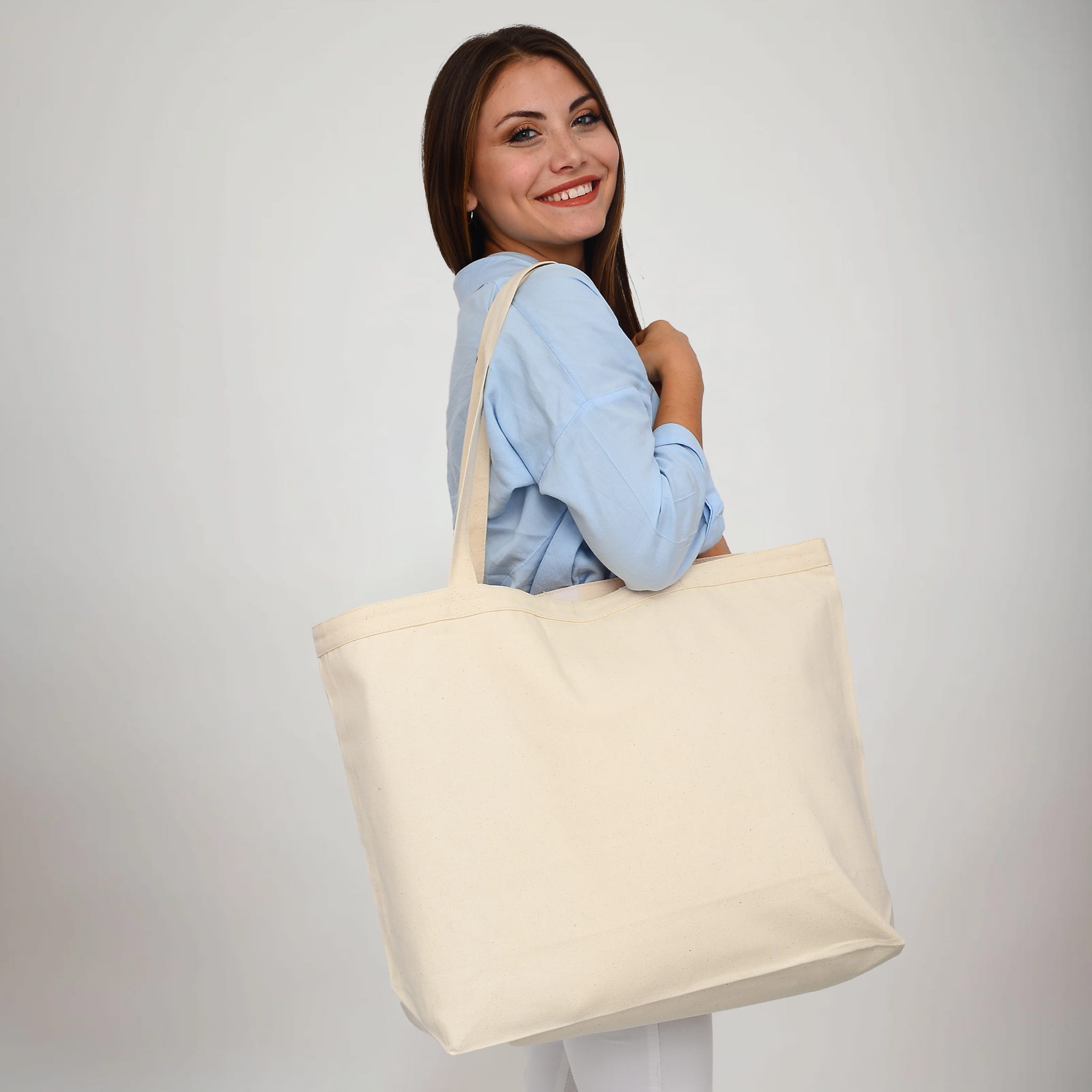 Hook & Loop Jumbo Canvas Tote Bag, custom tote bag with logo imprint 2