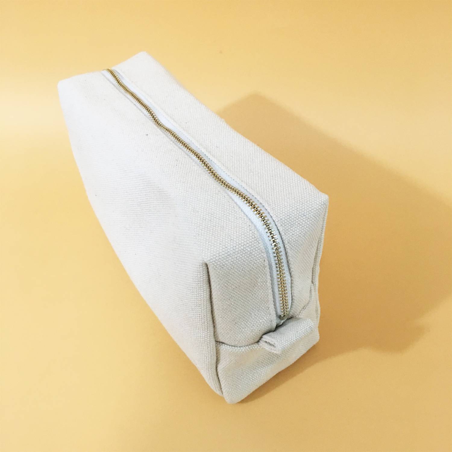 Canvas Cosmetic Bag Zipper Pouch Stand Up Design 7