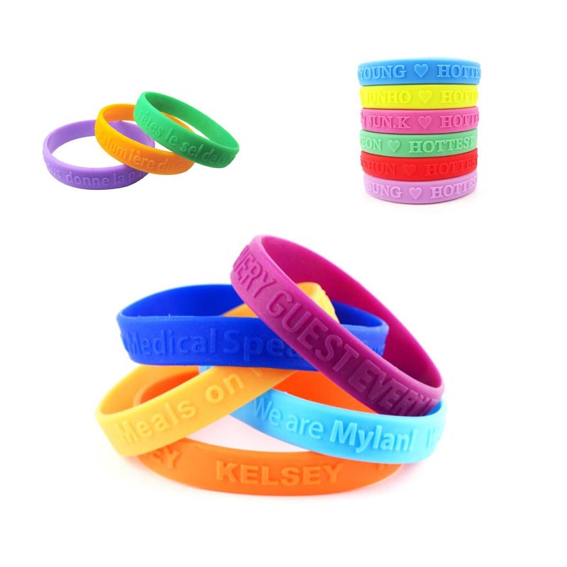 1/2" Embossed Silicone Bracelets 1
