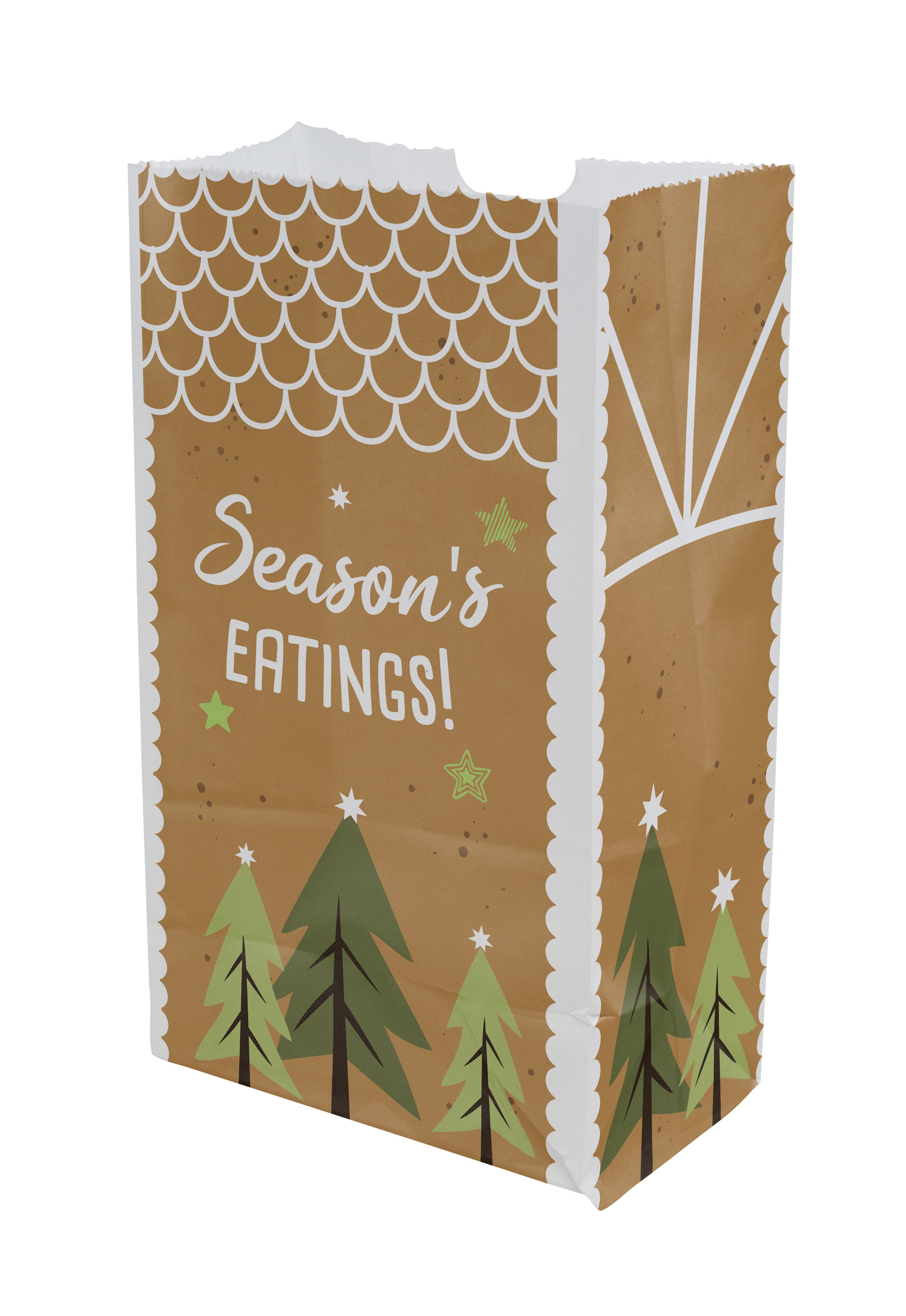 Short SOS 4# Full Color 4-Sided White Paper Bag (5" x 8.5" x 3.125") 2