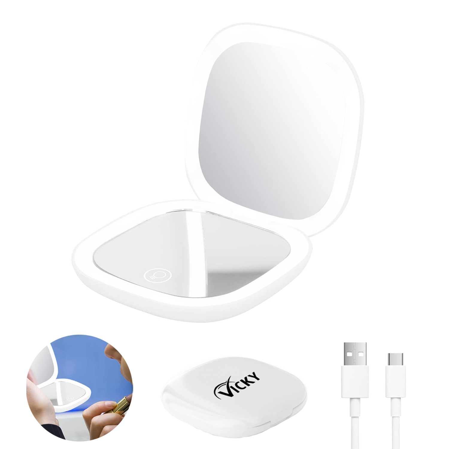 LED Compact Mirror with Light 13
