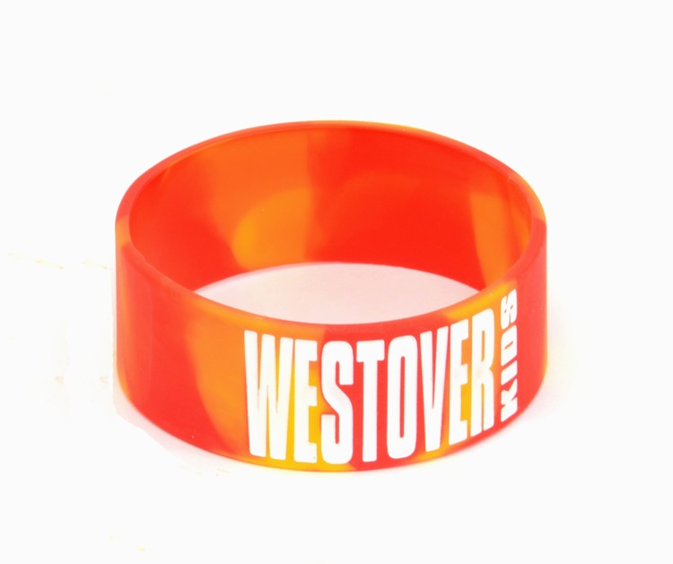 1" Debossed Swirl Color Filled Silicone Wristbands 1