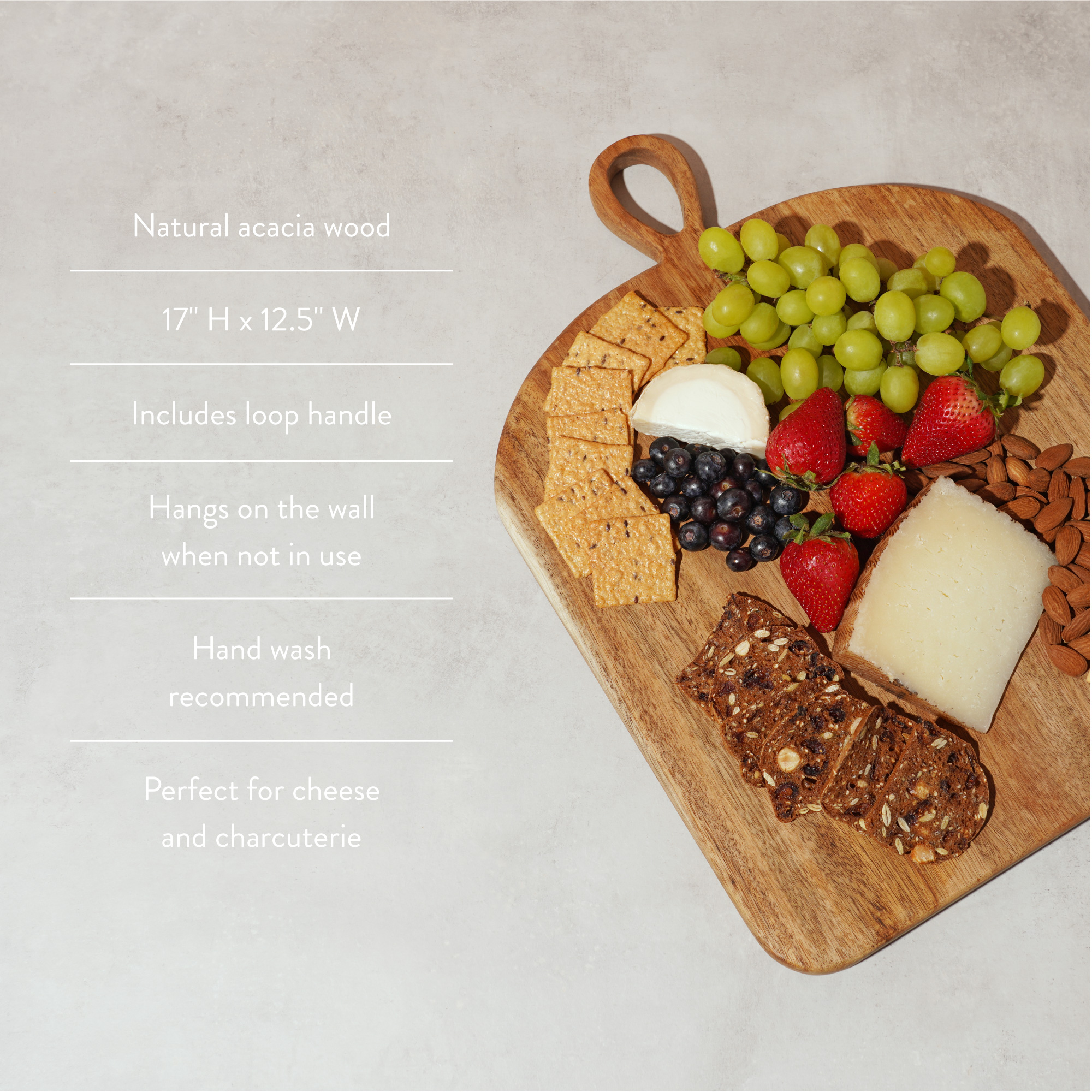 Twine Living® Large Acacia Loop Serve Board 8