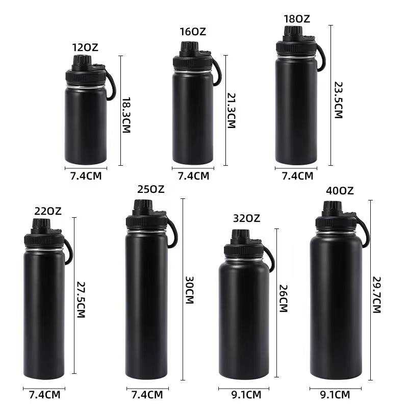 Custom 12oz&16oz&18oz&22oz&25oz&32oz&40oz Insulated Sport & Gym & Travel Water Bottle with Lid, custom water bottle with logo imprint 5