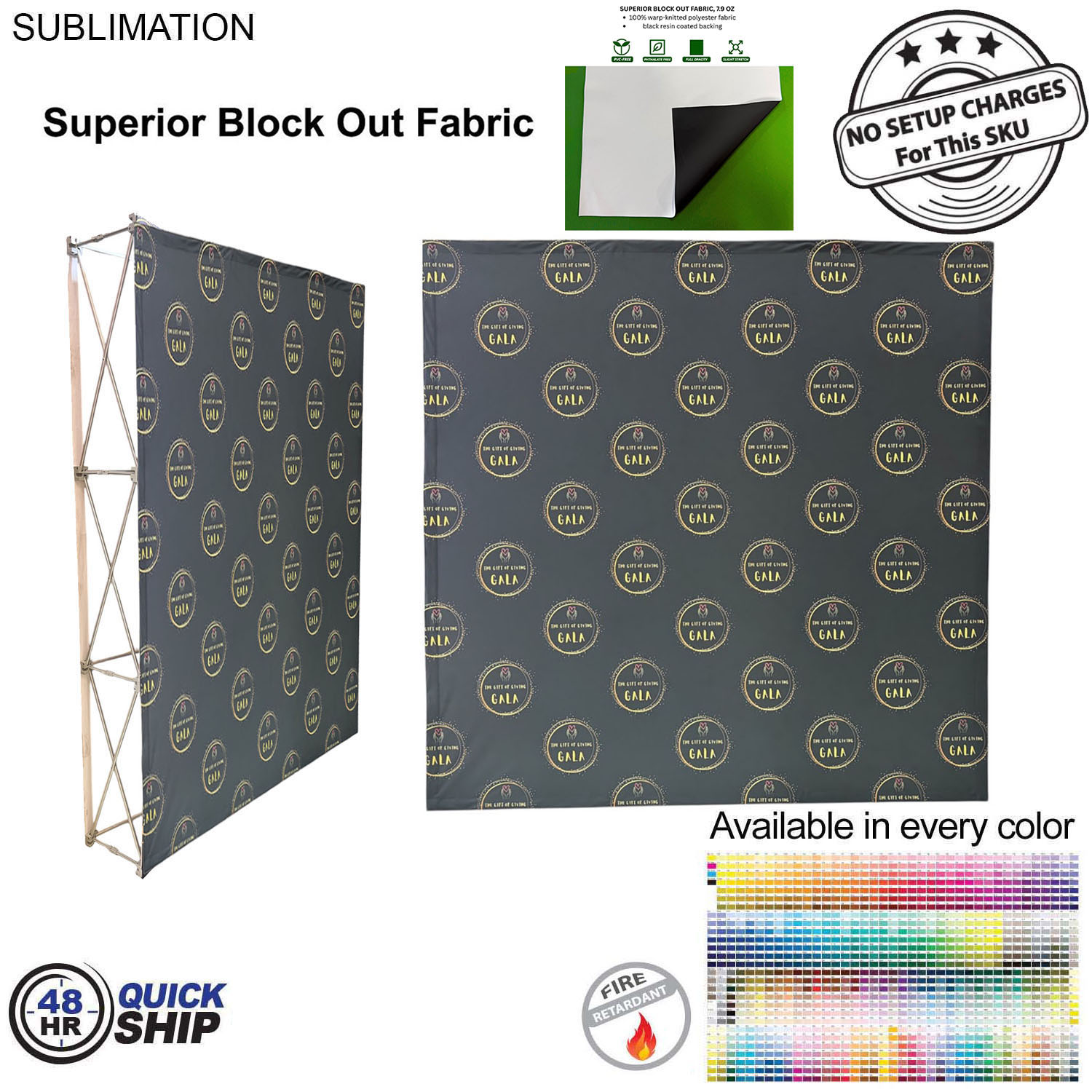 48 Hr Quick Ship - 7.5' Straight Wall Tension Fabric Pop-up Display, Superior Block Out fabric 4