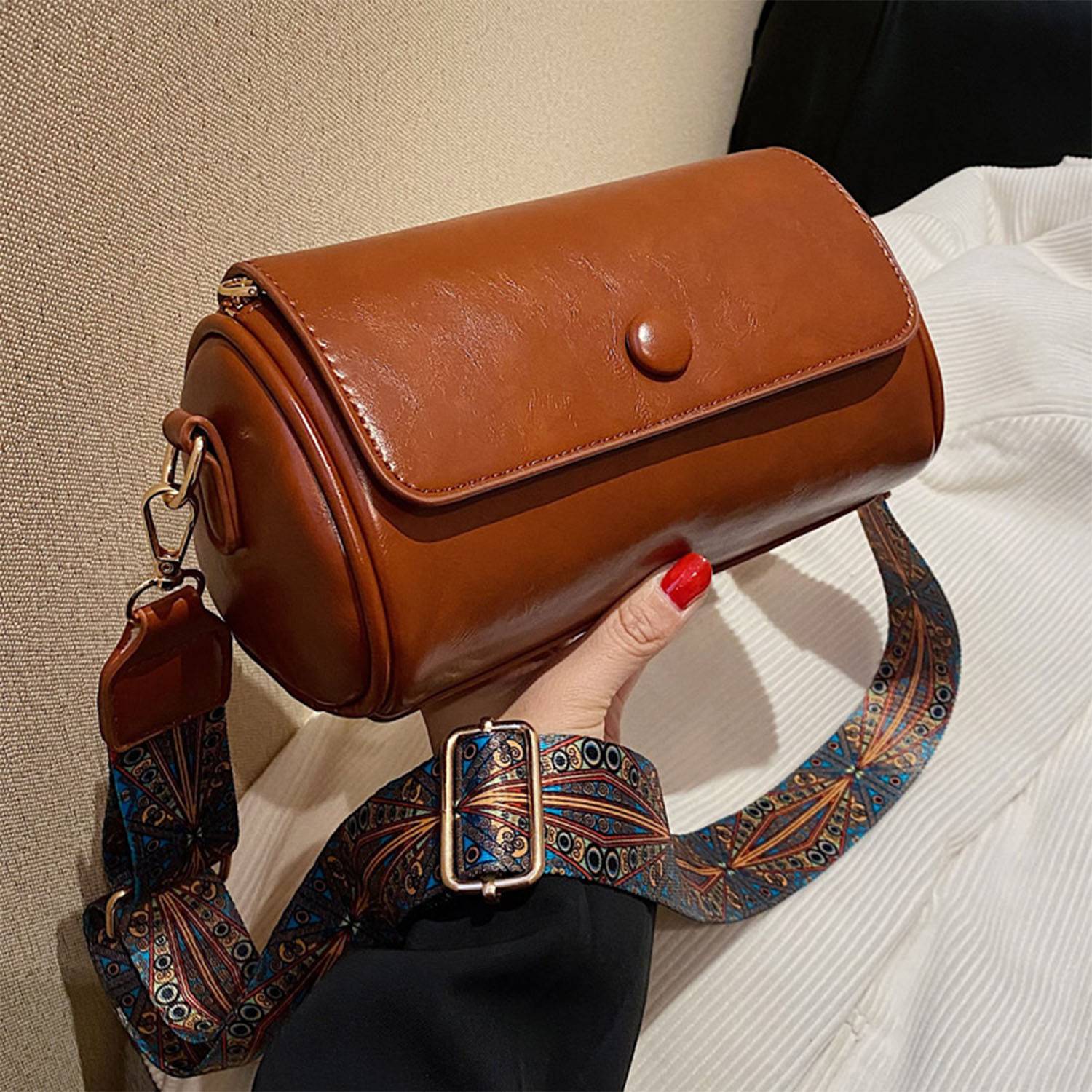 Retro small women's tote crossbody bag 5