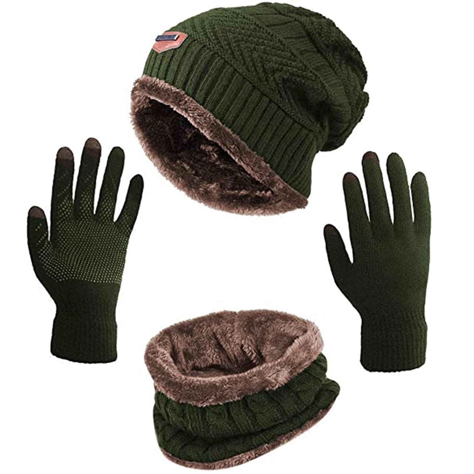 Winter Hat Scarf Gloves Slouchy Beanie Snow Knit Skull Caps 9