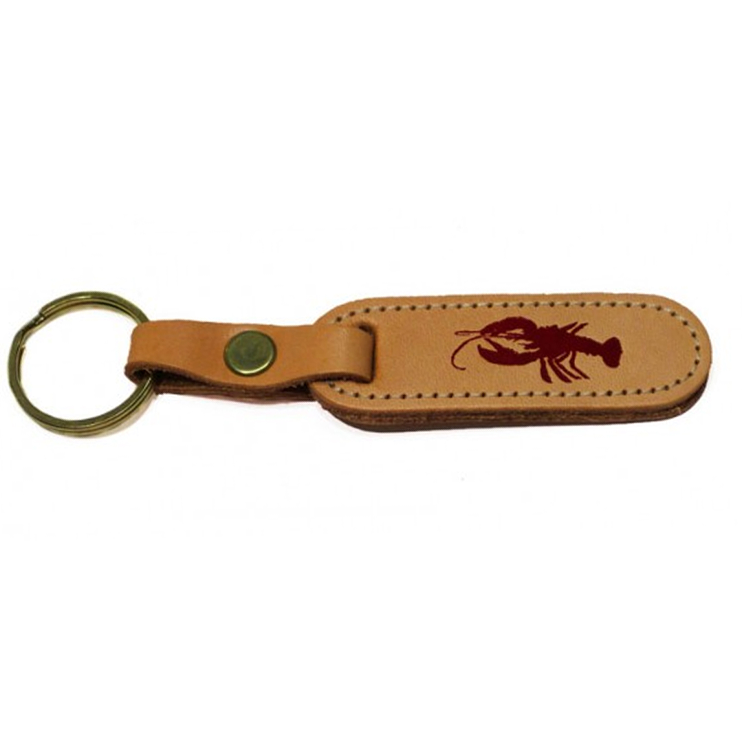 Rounded Rectangular Leather Key Chain 1