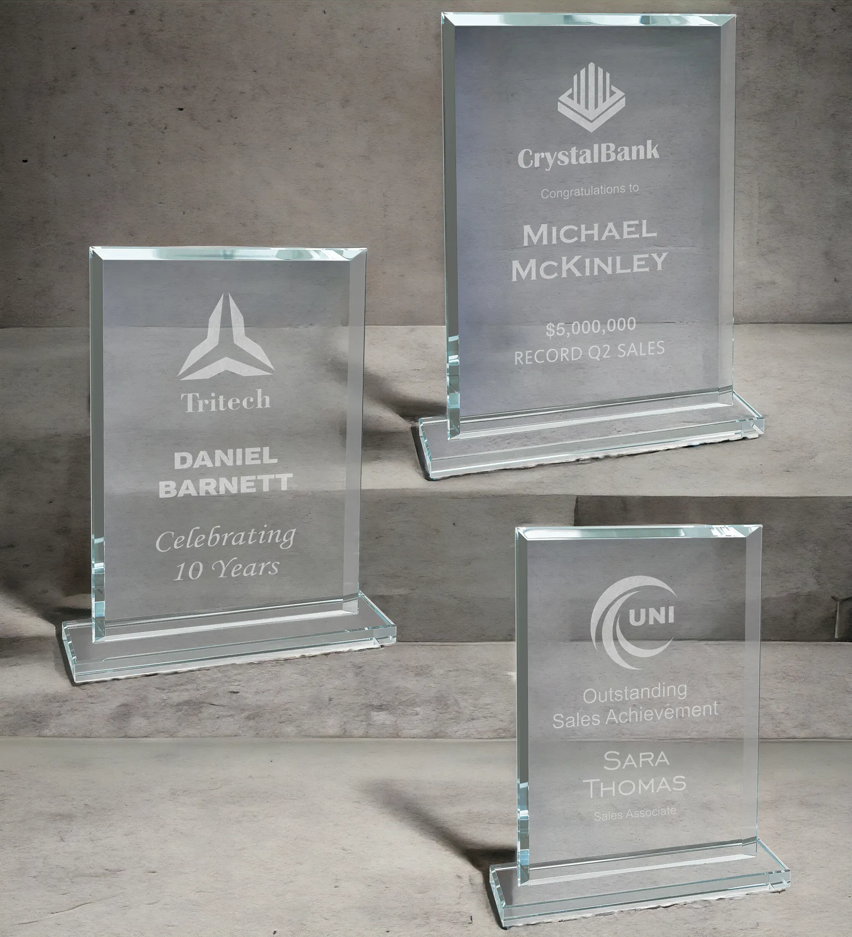 Rectangle Clear Glass Award 9