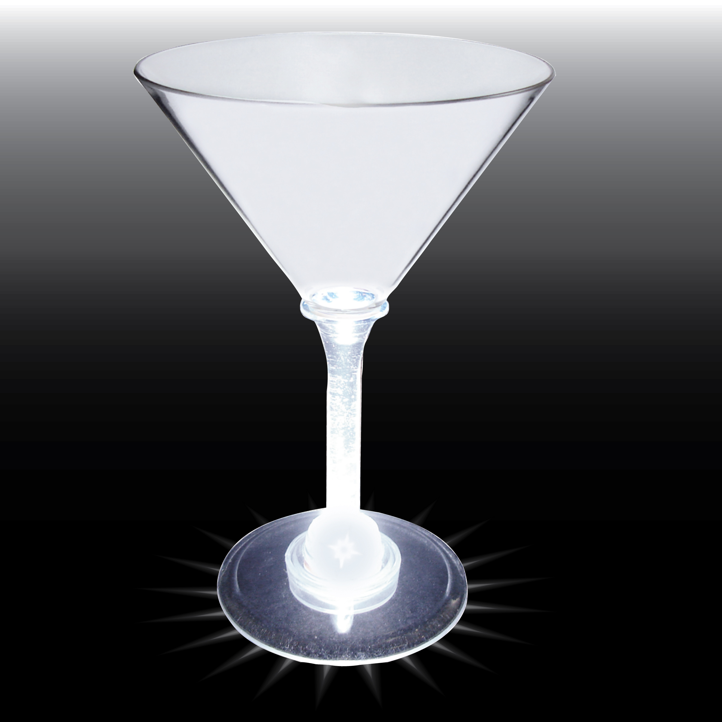 7oz Light Up Standard Stem Plastic Martini Glass 15