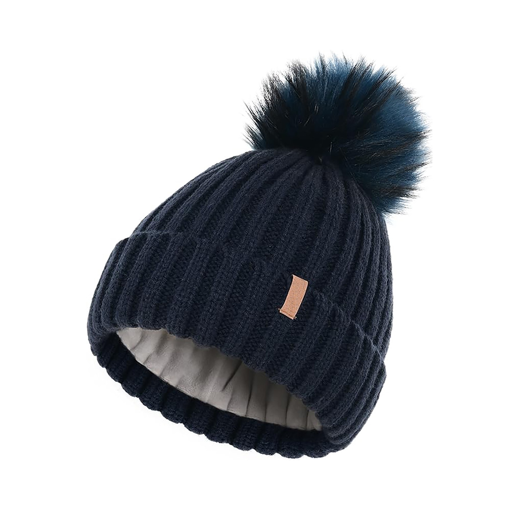 Winter Knitted Beanie With Pompom 3