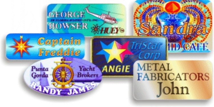 1" x 3" Rectangular Full Color Gloss Name Badge 1