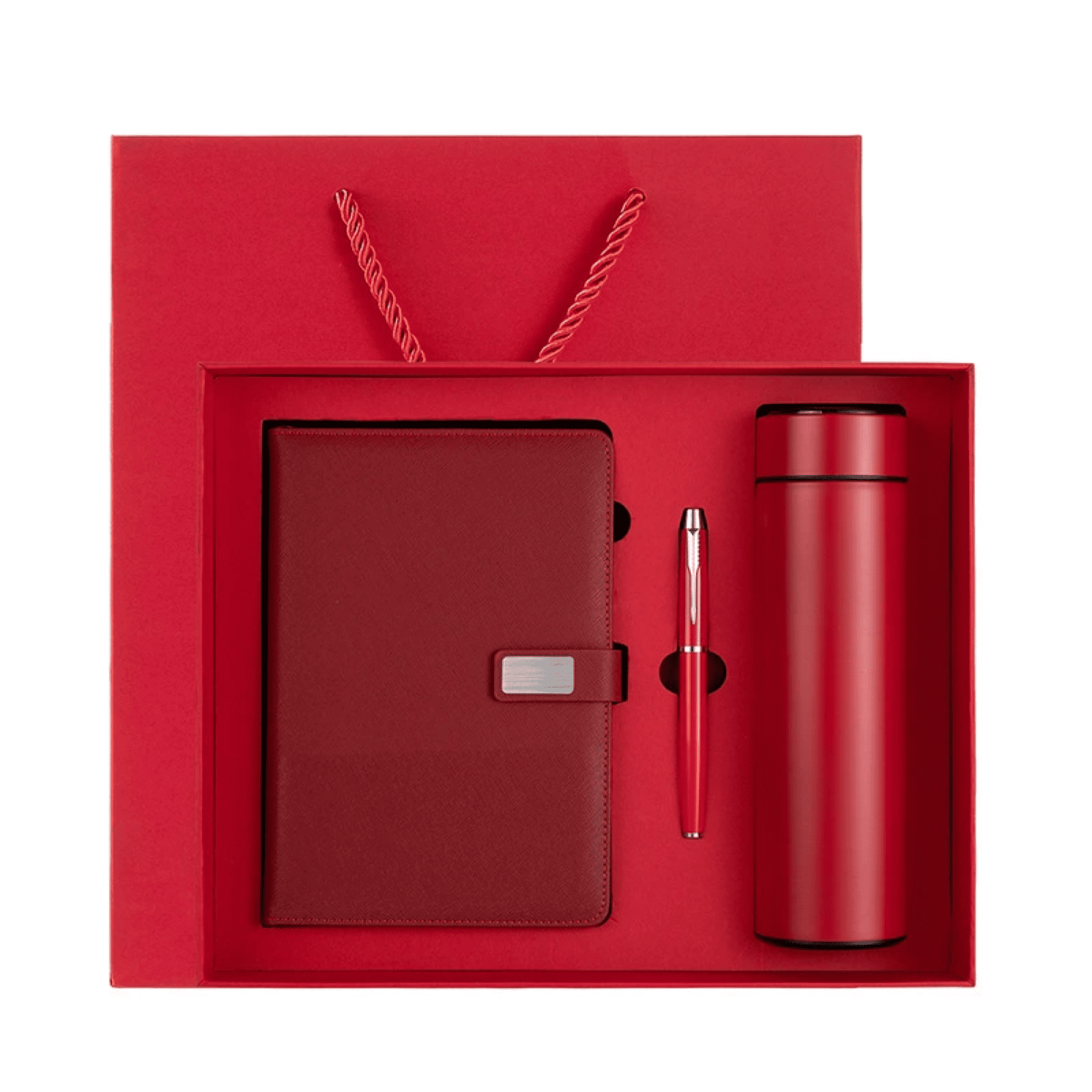 MOQ 25 Faux Leather A5 Notebook & Thermos Gift Set 4