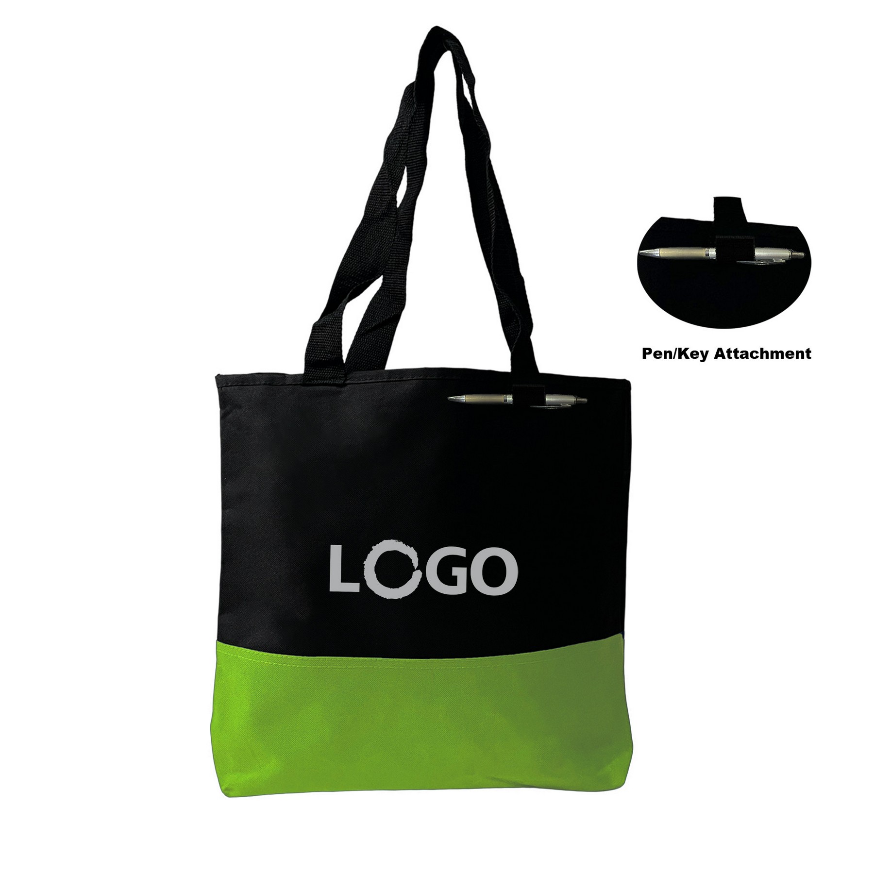 Two-Tone Tote Bag W/Loop Attachment, custom tote bag with logo imprint 3