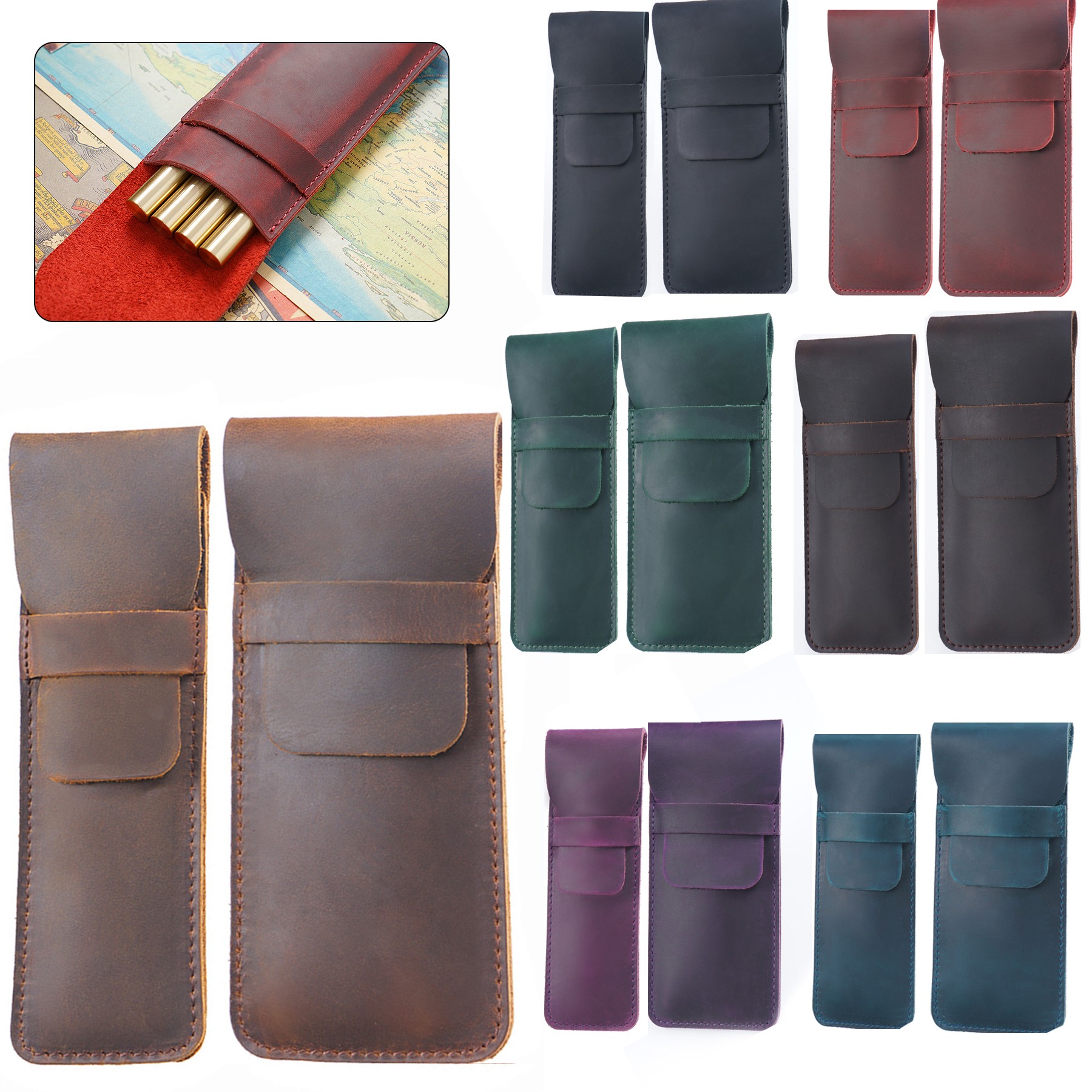 Cowhide Pencil Case 5