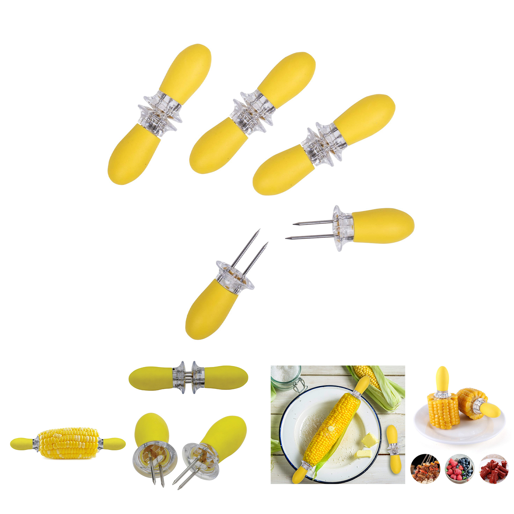 4 pairs Soft-Grip Corn Picks 2