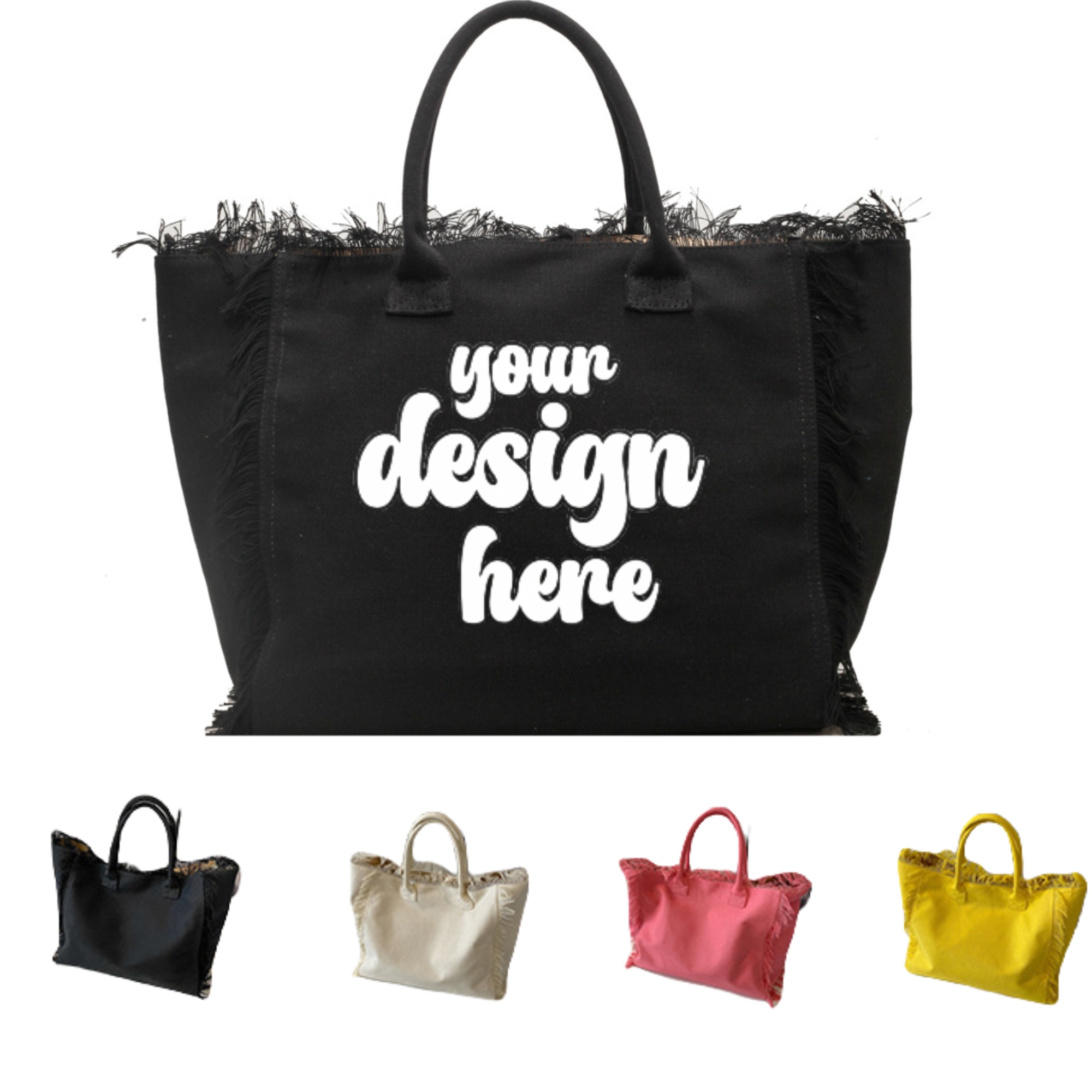 Premium Canvas Tote With Fringes 4