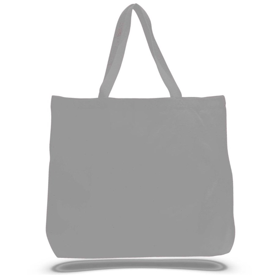 12 oz Large Cotton Canvas Grocery Tote Bag - 20"W x 15"H x 11